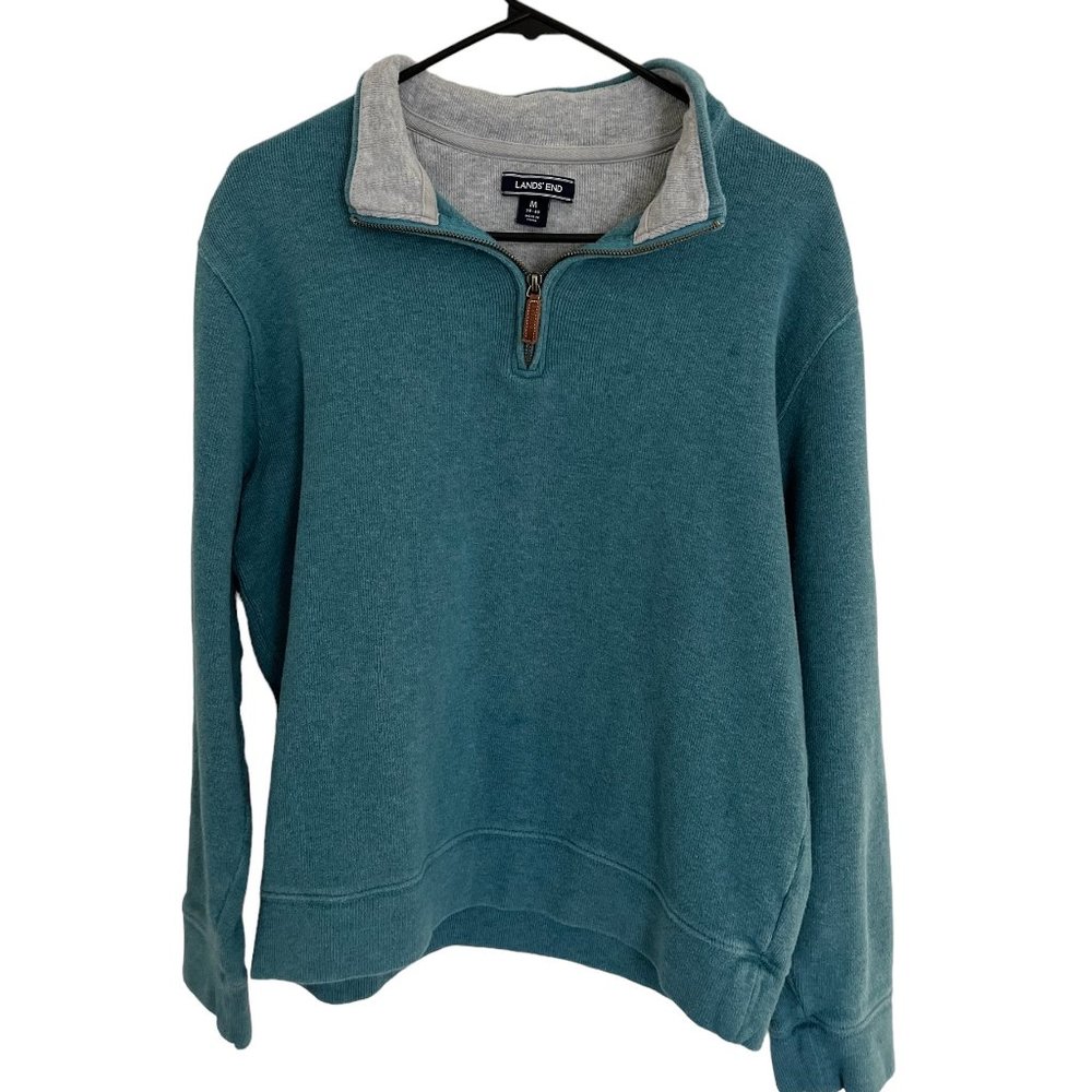 Lands End Sweater 1/4 Zip Pullover Mens M